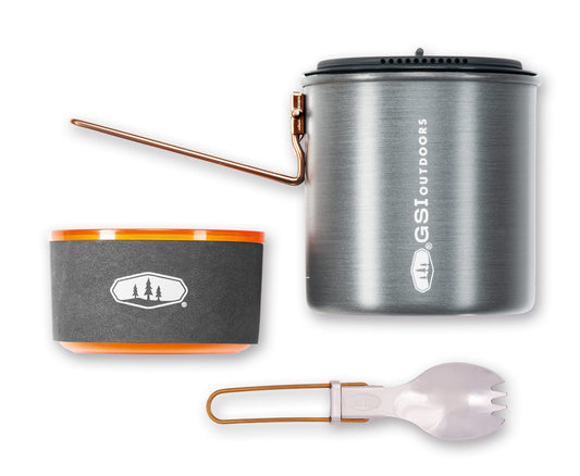 GSI Outdoors Halulite Soloist, Ultralight Backpacking Cooking and Eating Set