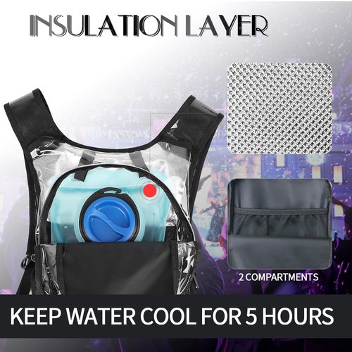 CITCAR Hydration Pack, Water Backpack with 3L Hydration Bladder Lightweight Insulation, Festival Essential, Rave Hydration Backpack, Hydropack Backpack for Rave, Hiking, Biking, Running, Festival Gear