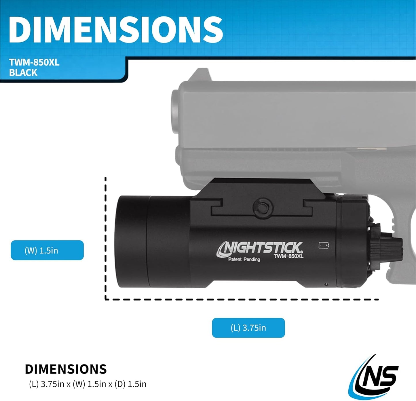 Nightstick TWM-850XL Tactical Weapon-Mounted LED Light 850 Lumens, Black