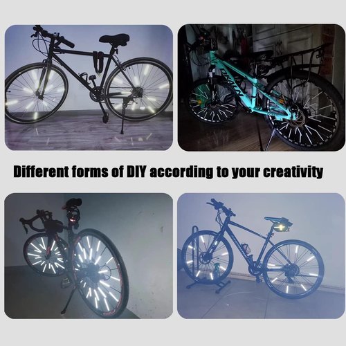 Hsathoac 36 Pcs Spoke Reflectors for Bicycles, 360° Visibility Bike Spoke Reflectors, Bike Wheel Reflector Tube, Bike Spoke Skins, Waterproof Warning Spoke Lights Covers for Night Cycling Riding