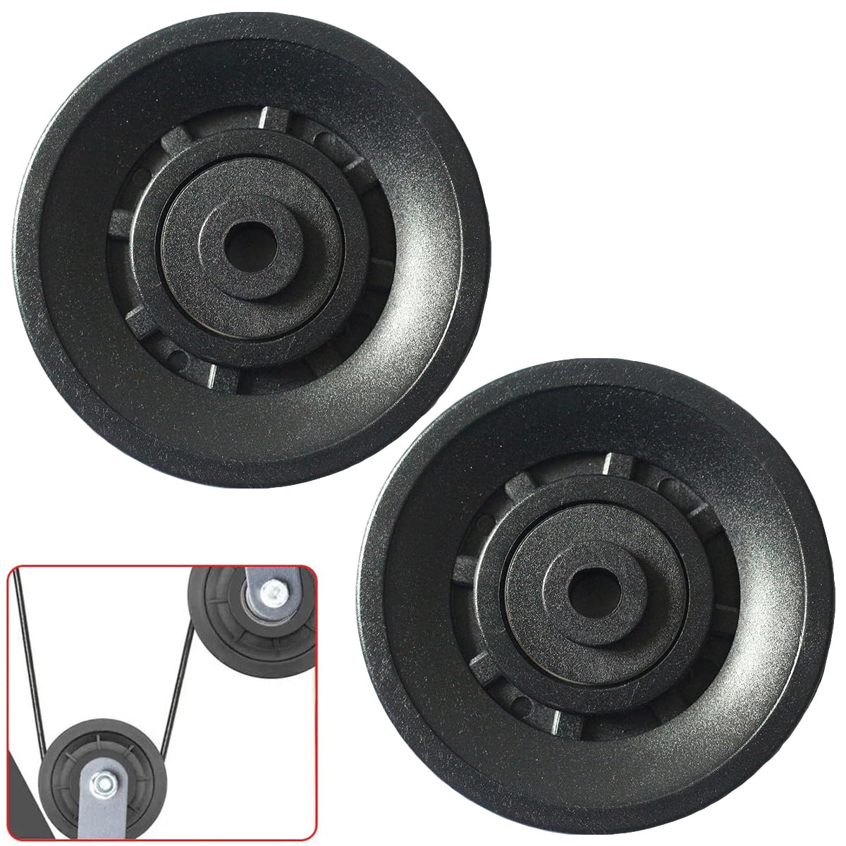 SquEqu 2 Pack Cable Pulley System Bearing Replacement Universal 70mm Wheel Roller for Fitness LAT and Lift Pull Down Cable Machine Attachments Exercise Gym Equipment Pulldown Biceps Curl Workout