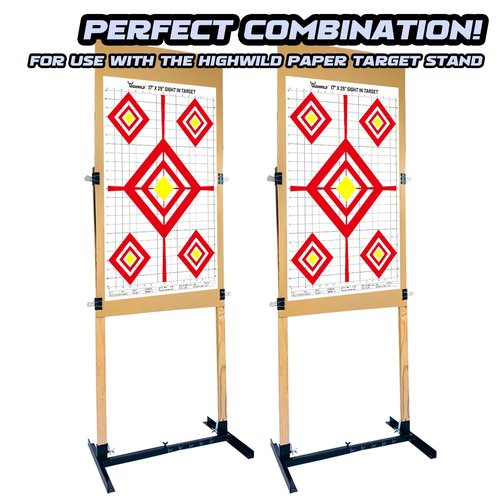Highwild Sight in Shooting Range Paper Target - 17X25 Inches - Suitable for Handguns, Rifles, Airguns, BB Guns (25 Pack)