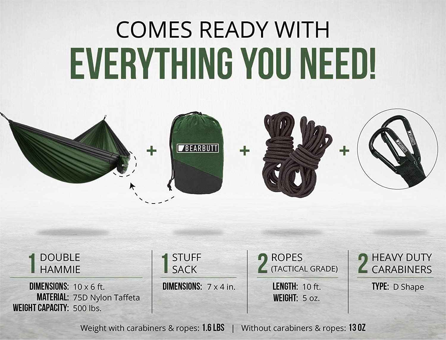 Premium Double Hammock with Tree Straps - Durable, Portable & Comfortable