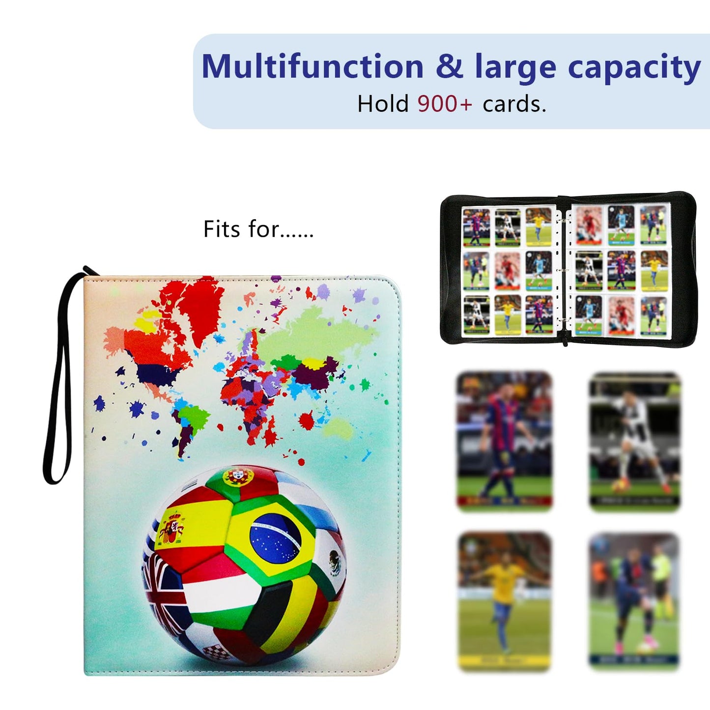Football Card Binder 9 Pocket Fits 900 Cards with