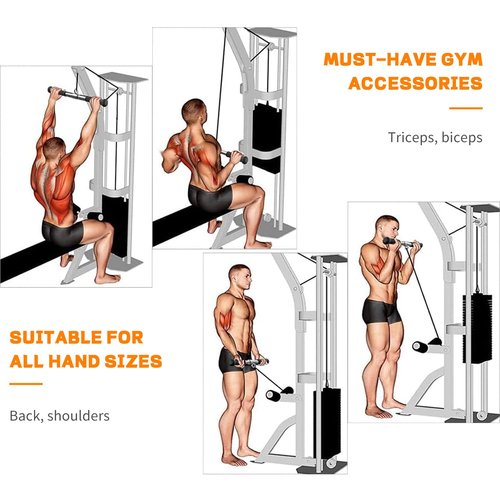 Berufexp Straight Bar, Pull Down Bar 360 Rotating, Lat Pulldown Attachments Cable Attachments For Gym Cable Machine Attachment, Tricep Press Down Curl Bar, Strength Training Cable Attachments