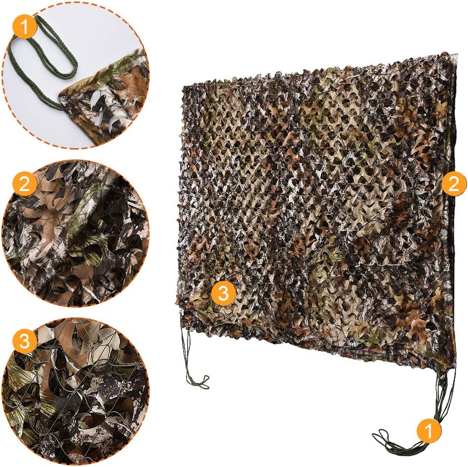 HYOUT Camo Netting Camouflage Net Bulk Roll for Hunting Blinds Ghillie Sunshade, Camping, Military Party Decoration