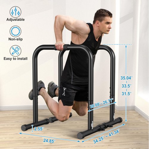 RELIFE Power Tower Pull Up Bar Station Workout Dip Station for Home Gym Strength Training Fitness Equipment,400LBS