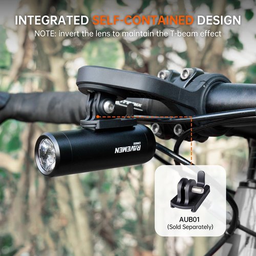 RAVEMEN 600 Lumens Bike Front Light with Wired Remote Switch Anti-Glare Beam 6 Brightness Levels 125 Meters Max Range, CR600 IPX6 Waterproof Bike Headlight for Road Urban Cyclists