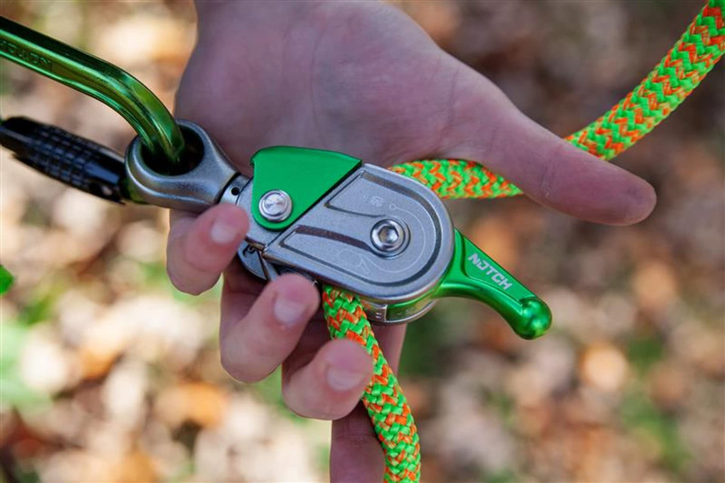 Notch Glide Rope Grab 3 Friction Settings, 1 Hand Operation, Smooth Non-Aggressive Clutch, for Lines 11-13mm, Meets ASTM F887 & CE Certified (64055B)
