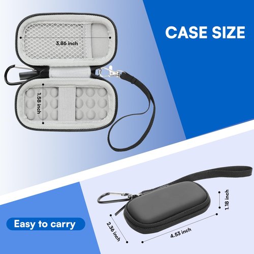 Cantoo Case for KardiaMobile EKG - Hard Travel Case with Carabiner Clip, CASE ONLY (Black)