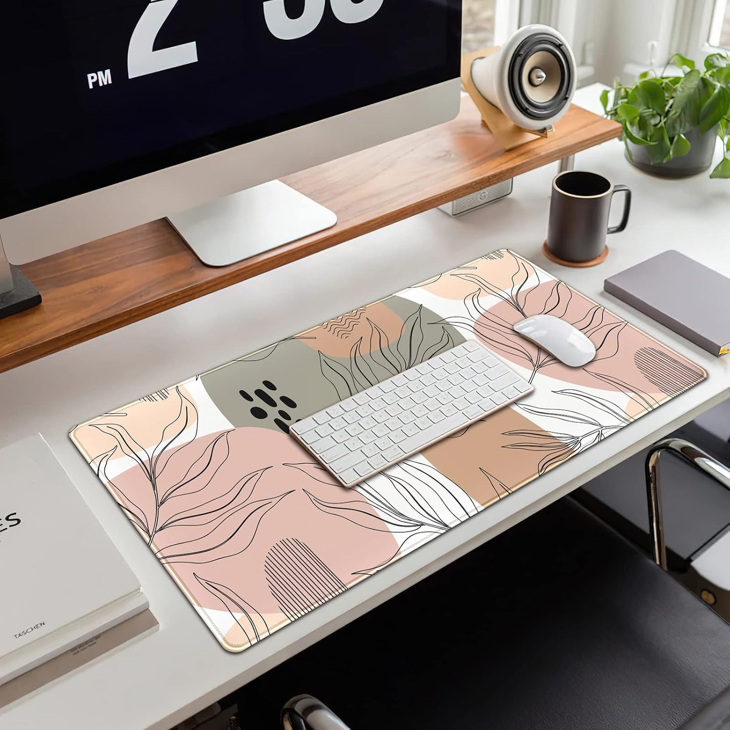 Japanese Desk Mat Riverside Full Moon Desk Pad Black Red Large Mouse Pad Gaming Mousepad Extended XXL Keyboard Pad 31.5 x 15.7 in Laptop Computer Mouse Keyboard Mat for Office Desk Decor