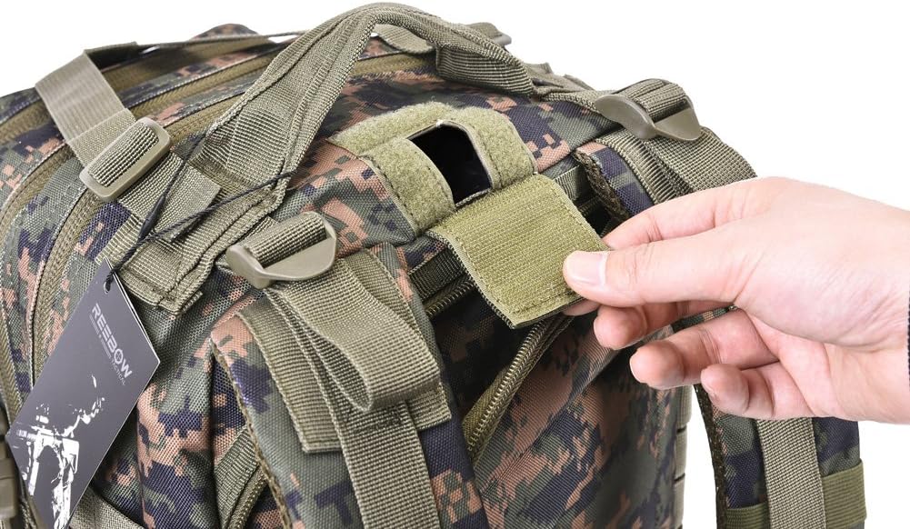 REEBOW GEAR Military Tactical Backpack for Men Large 34L Army 3 Day Assault Pack Molle Bag Backpacks (34L, Black)