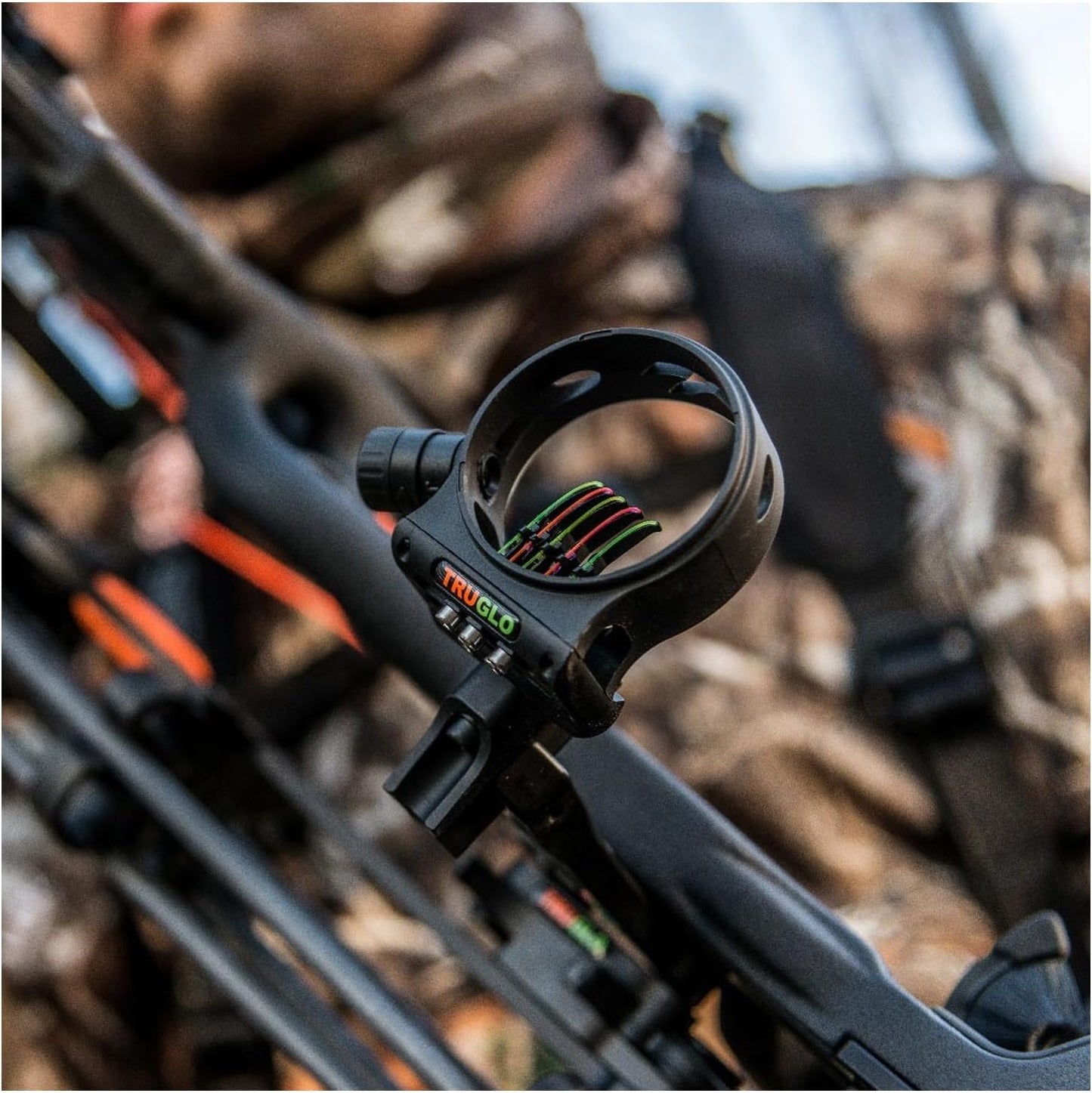 TRUGLO Storm Compact Black Bow Sight - Lightweight & Convertible for Precision Shooting