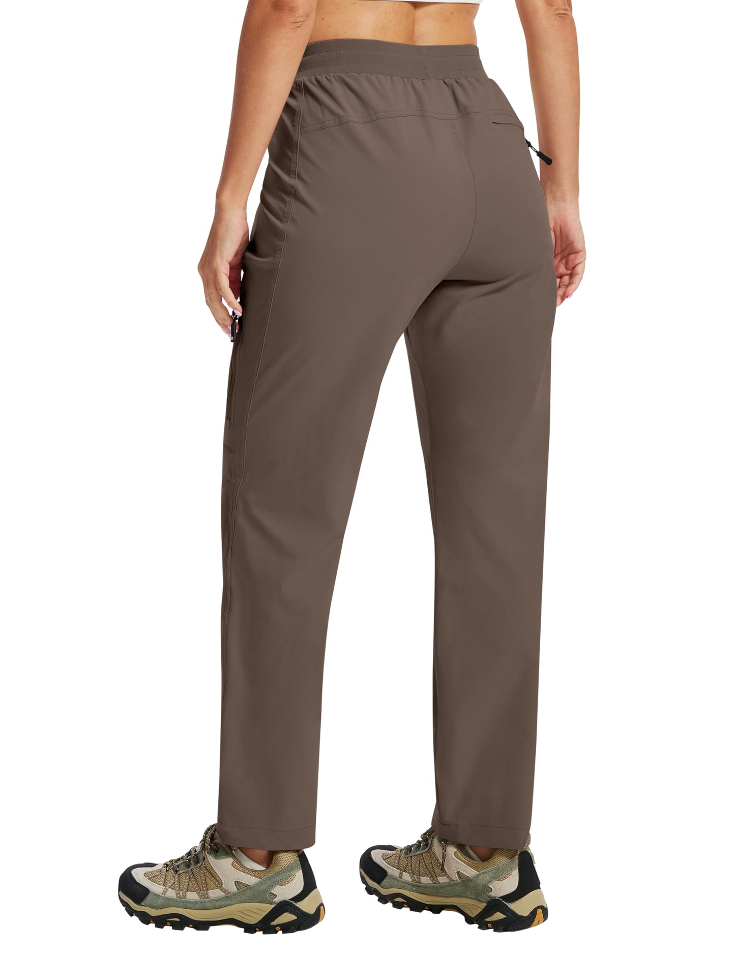 AIRIKE Hiking Pants for Women Joggers Lightweight Quick Dry Cargo Running Sweatpants Athletic Casual Travel Pant Light Brown M
