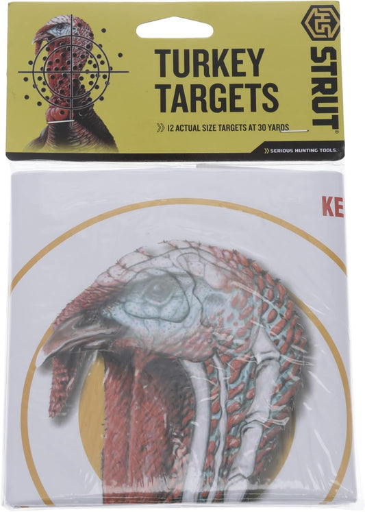 Hunters Specialties Full Size Paper Shooting Practice Turkey Targets - 11 inch x11 inch - 12 Pack