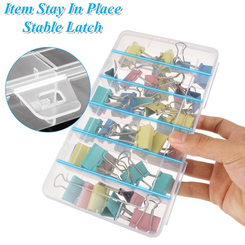 LDXDRU 10 Pack 6 Grids Tackle Box Organizer, Plastic Organizer Box, Clear Organizer Box with Dividers, Plastic Compartment Storage Box for Craft, Beads, Jewelry, Bait, Small Part