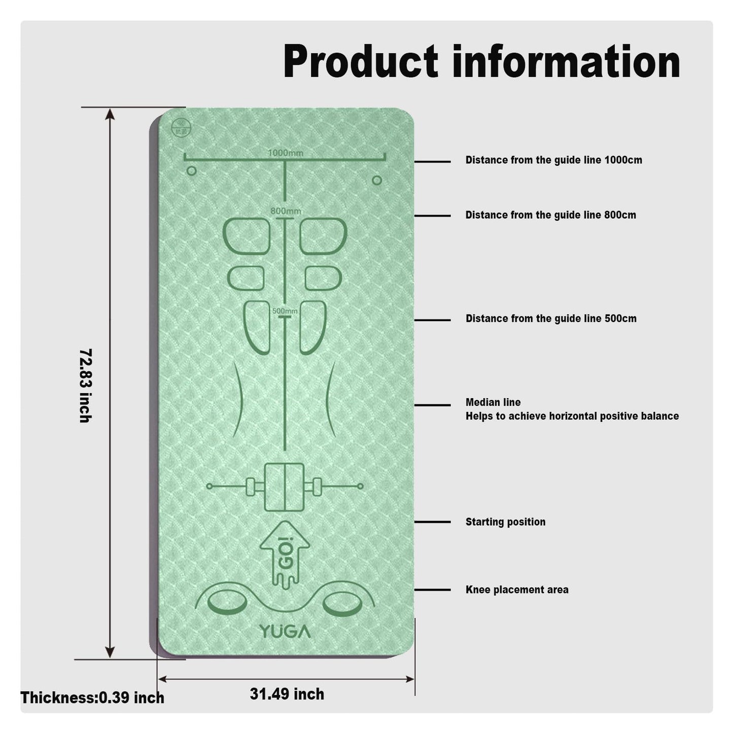 Exercise Equipment Mat for Ab Roller Wheel,Non-Slip Exercise M at 8mm,Long Sound Insulation Knee M at For Abdominal Yoga Floor Workouts-Green