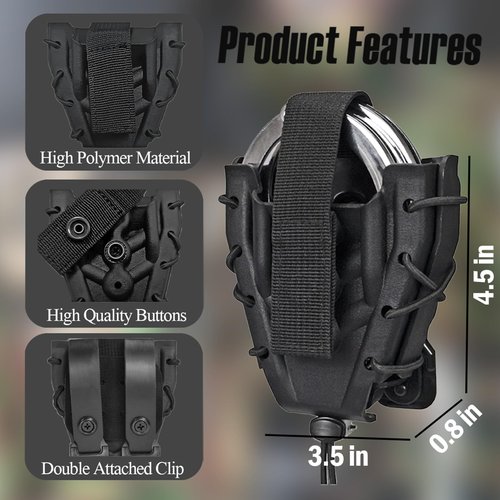 Handcuff Holster, Handcuff Case, Open Top Cuff Pouch for Duty Belt/Tactics Vest (Plastic-Black)