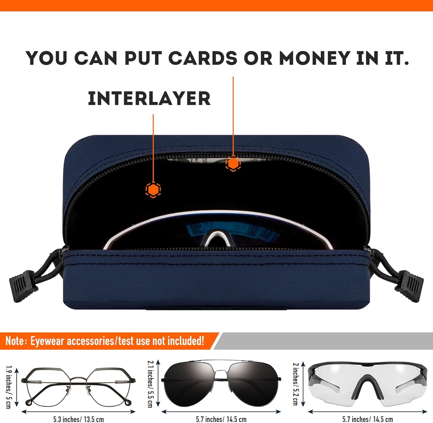 IronSeals Extra Large Tactical Molle Sunglasses Case Anti-Shock Semi-hard Clamshell Glasses Case, X-Large