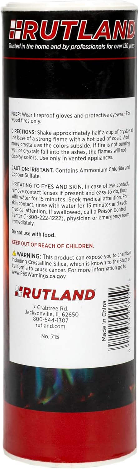 Rutland Rainbow Flame Crystals, Magical Multi-Colored Fire, 1 lb. Canister