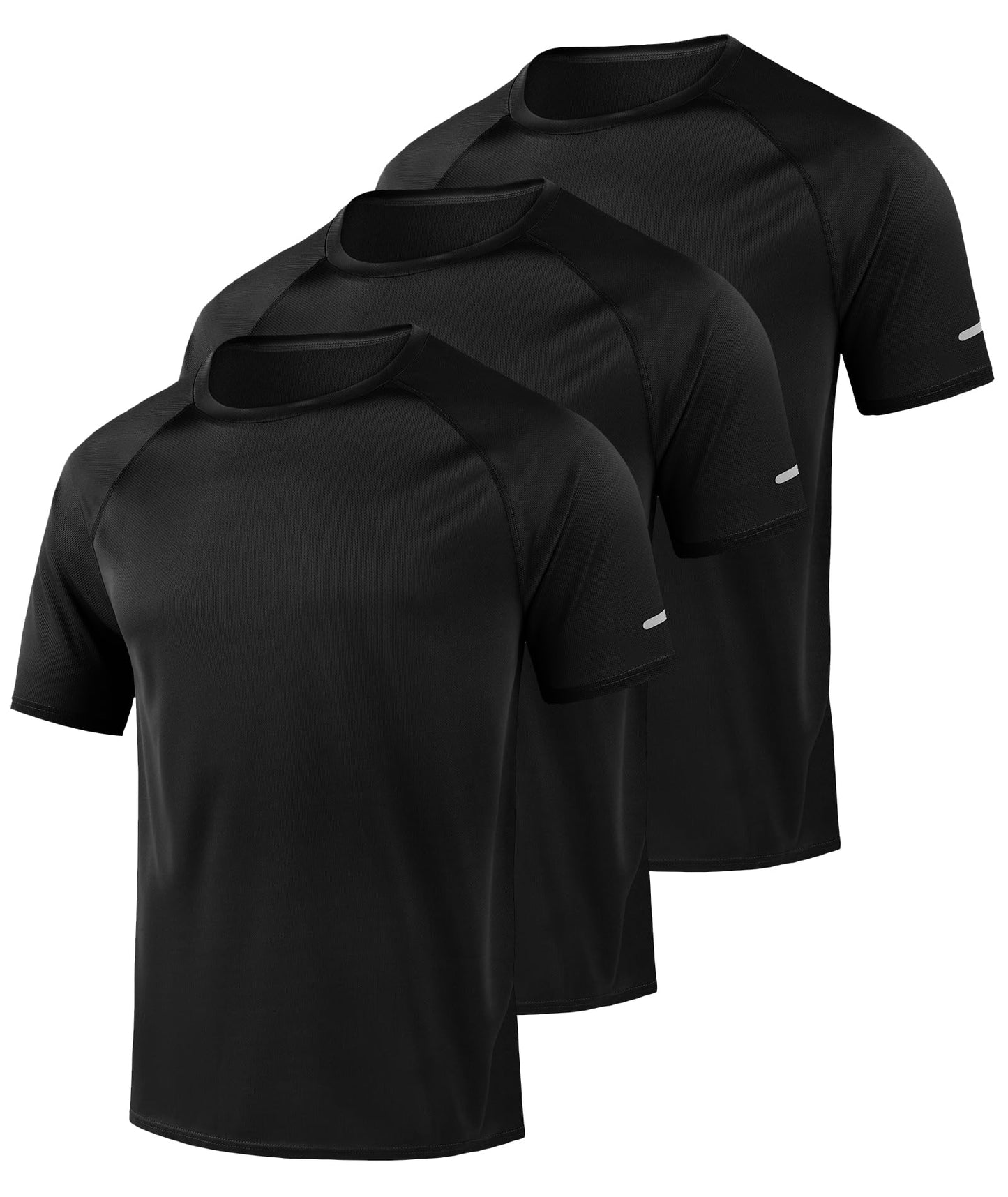Little Beauty 3 Pack Mens Workout Shirts Fast Dry Athletic T-Shirts Moisture Wicking Running Gym Short Sleeve T Shirts Black Black Black L