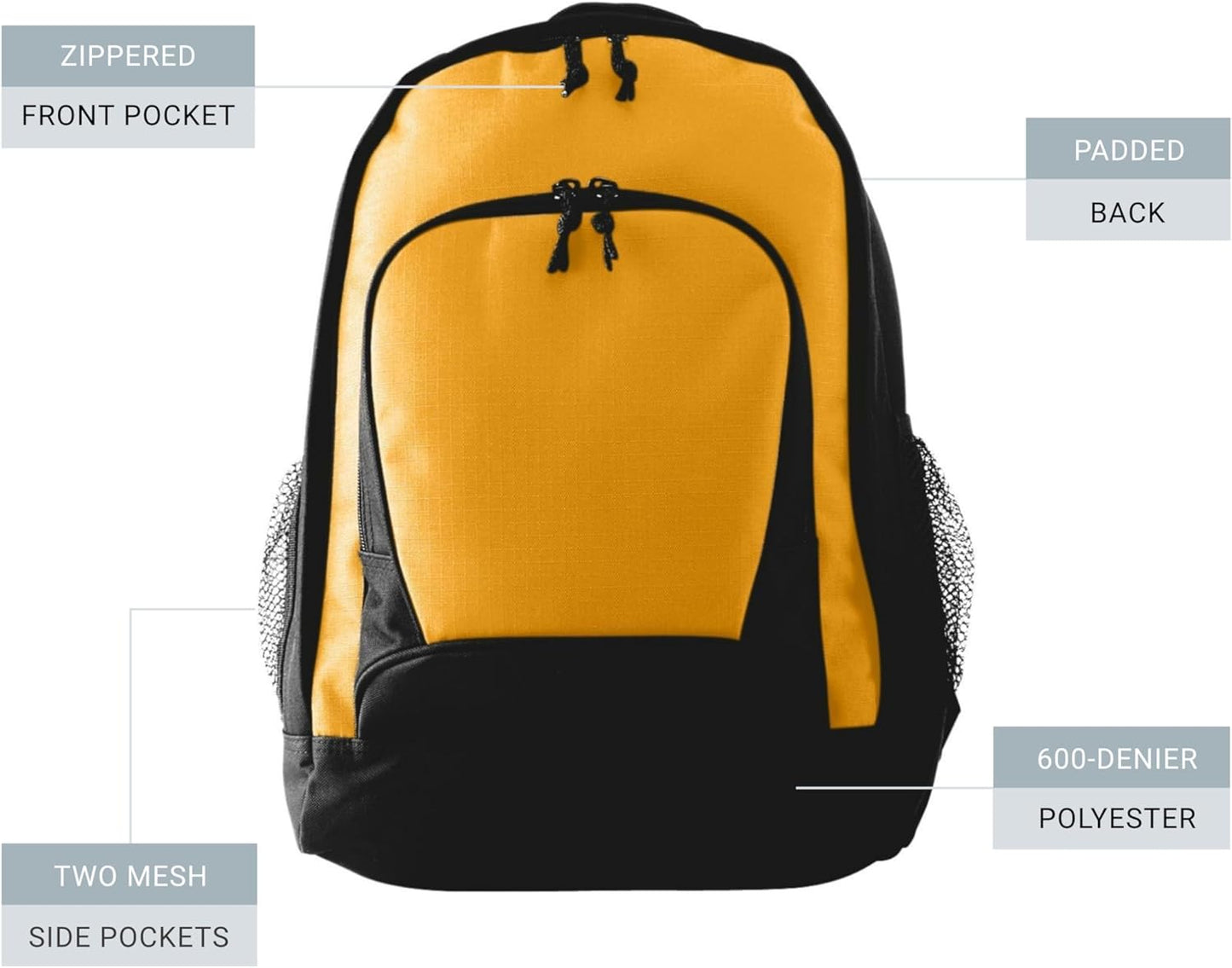 Augusta Sportswear Ripstop Backpack, One Size, Black/Black
