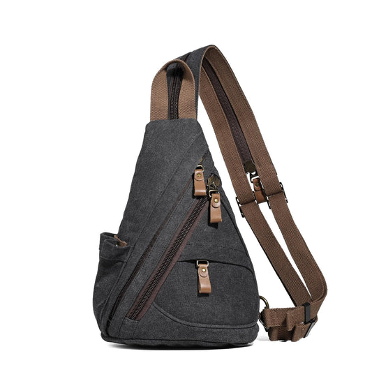 KL928 Canvas Sling Bag - Small Crossbody Backpack Shoulder Casual Daypack Rucksack for Men Women(Small Version)