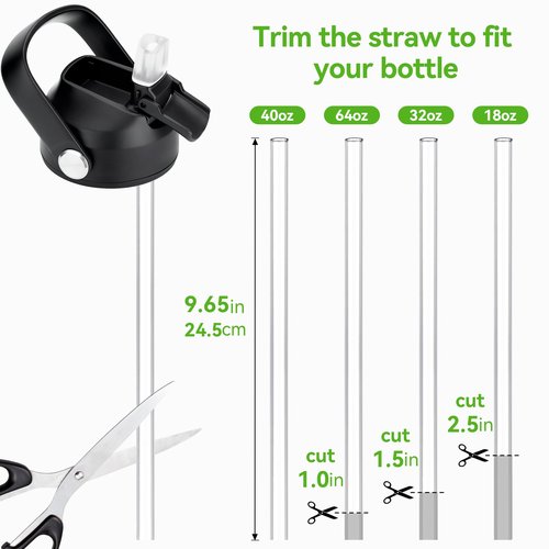 Snowfall 2 Pack Straw Lids for Hydroflask 12 16 18 32 40 OZ Wide Mouth, Replacement Lid Straws Cap for Sports Water Bottles Accessories