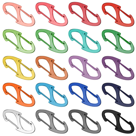 20 PCS Aluminum Carabiner Clips 1.6 Inch D Clips Ring Small Carbineers Keychain Spring Snap Hooks Mini Carabiner Clip Set for Keys, Dog Leash, Outdoor Camping Fishing Hiking Accessories(20 Colors)