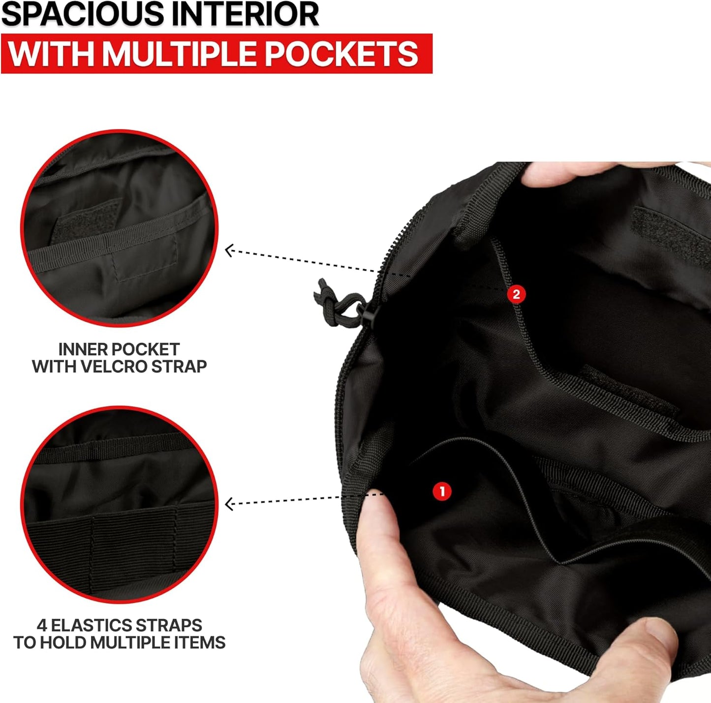 Horizontal Zippered Multi-Purpose Molle Admin Pouch Utility EDC Tool Gear Gadget Waist Bag Organizer