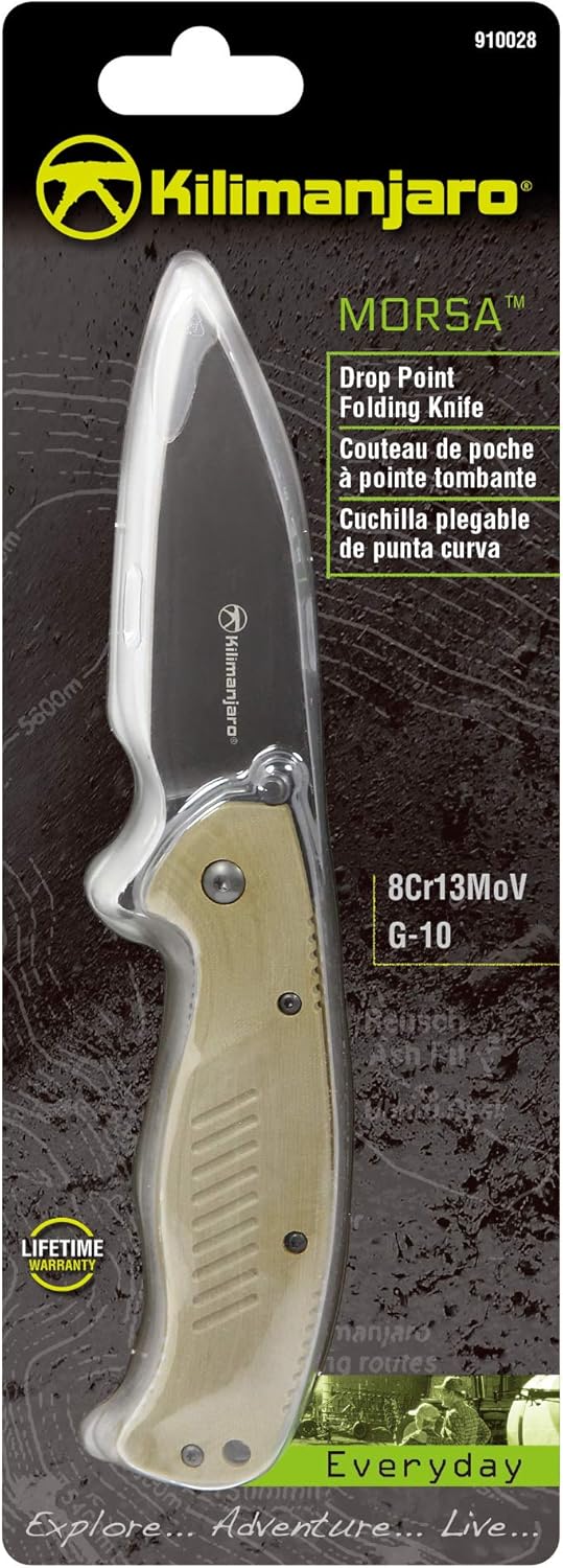 Kilimanjaro 910028 KJ910028 Fixed Blade,Hunting Knife,Outdoor,campingkitchen, One Size, Brown