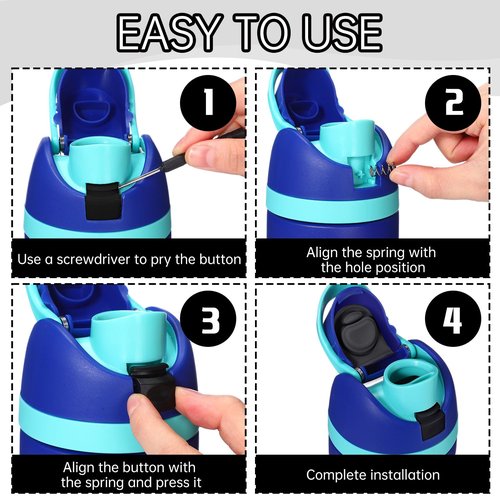 Leitee Replacement Stopper Button and Gasket Compatible with Owala FreeSip 19/24/32/40oz Water Bottle Top Lid Sealing Replacement Parts Silicone Cap for Bottle Accessories(2 Set)