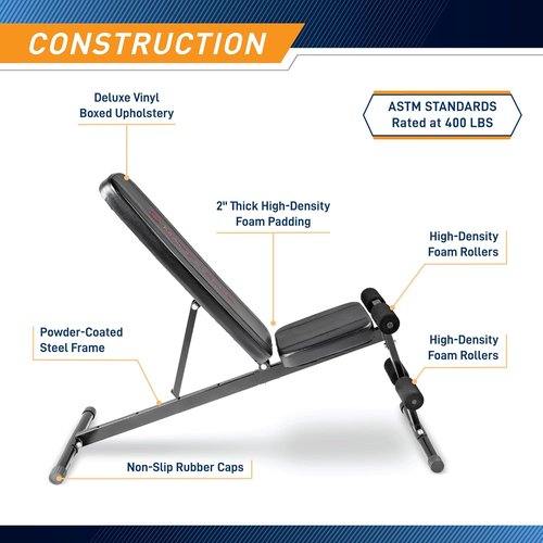 Marcy Multi-Position Adjustable Utility Bench for Home Gym Weightlifting and Strength Training