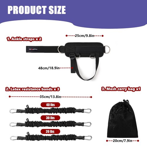 Resistance Bands Set with Ankle Straps,Ankle Bands for Working Out,Butt Exercise Equipment for Women Legs and Glutes,Perfect for Home Workouts,Cable Machine Accessories Black