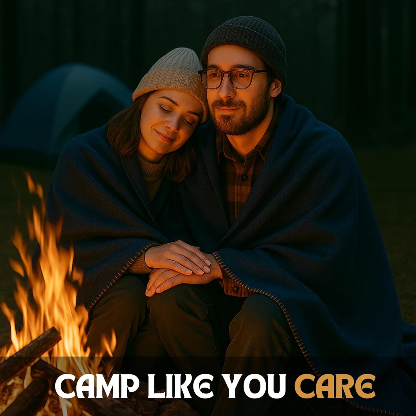 Wool Camping Blanket – 70% Wool Heavy-Duty Military Style Throw, Warm & Washable, Fire Retardant Cover for Emergency, Survival & Outdoor Use – Perfect for Camping, Car, Home & Hiking, Grey 62x84