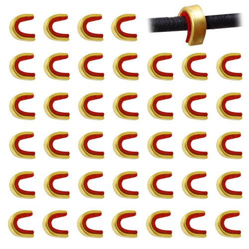 SPG Bow String Nock Points - 40 Packs Arrows Bowstring Nocking Point Set Archery Accessories String Buckle Clip for Recurve Compound Longbow Bows (Red)