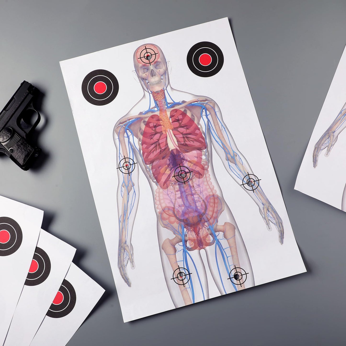 Hollowfly 12 x 18 Inch 50 Sheets Silhouette Paper Targets Medically Designed Gun Targets for Practice Range Anatomical Life Size Human Paper for Practice