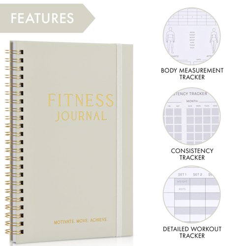 ZICOTO Fitness Journal for Tracking and Crushing Your Gym Goals - Detailed Workout Planner & Log Book for Women - Great Gym Accessories With Calendar, Nutrition & Progress Tracker