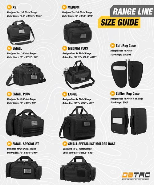 DBTAC Square Pistol Rug Bag | Stiffen Tactical 1x Handgun Firearm Shooting Padded Case with Removable & Reflective Patch (Black, 7" x 6" Small Pistol Case)