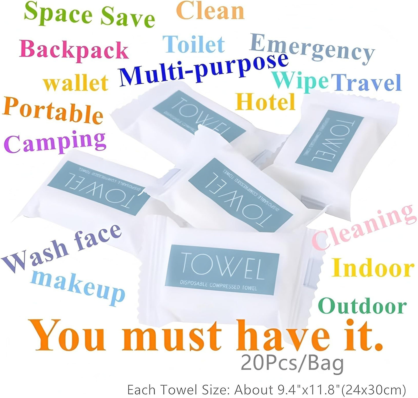 Travel Compressed Towel Tablets - Badigo Premium 110gsm Thickened Nonwoven Disposable Towels for Camping Gym Hiking Sports Outdoors Hand Face Body Portable Washcloths