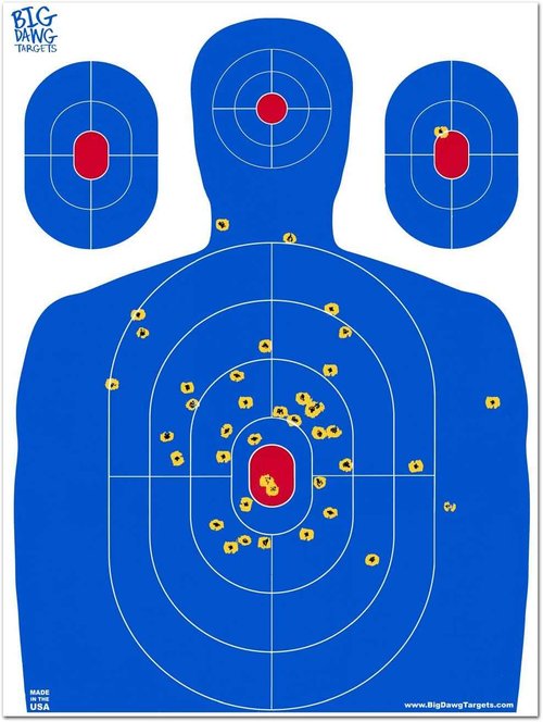 Blue Silhouette Reactive Splatter Target - 18x24 Inch Shooting Practice Target