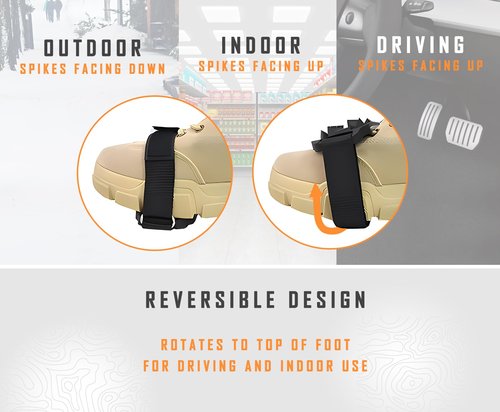 TOURSLOV Ice Cleats for Walking on Snow Ice, Easy On/Off Crampons Traction Cleats Grippers Spikes, Anti-Slip Ice Grippers Snow Grips Footwear for Shoes Boots Hiking Running