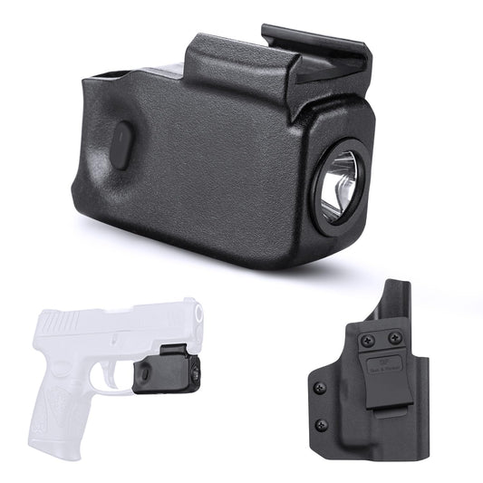 Taurus G2C Light, Taurus G3C Light, Pistol Light Fits G2C Taurus Light, G3C Taurus Light, 150 Lumens PT111 Light PT140 Light with Kydex Holster Included, Black