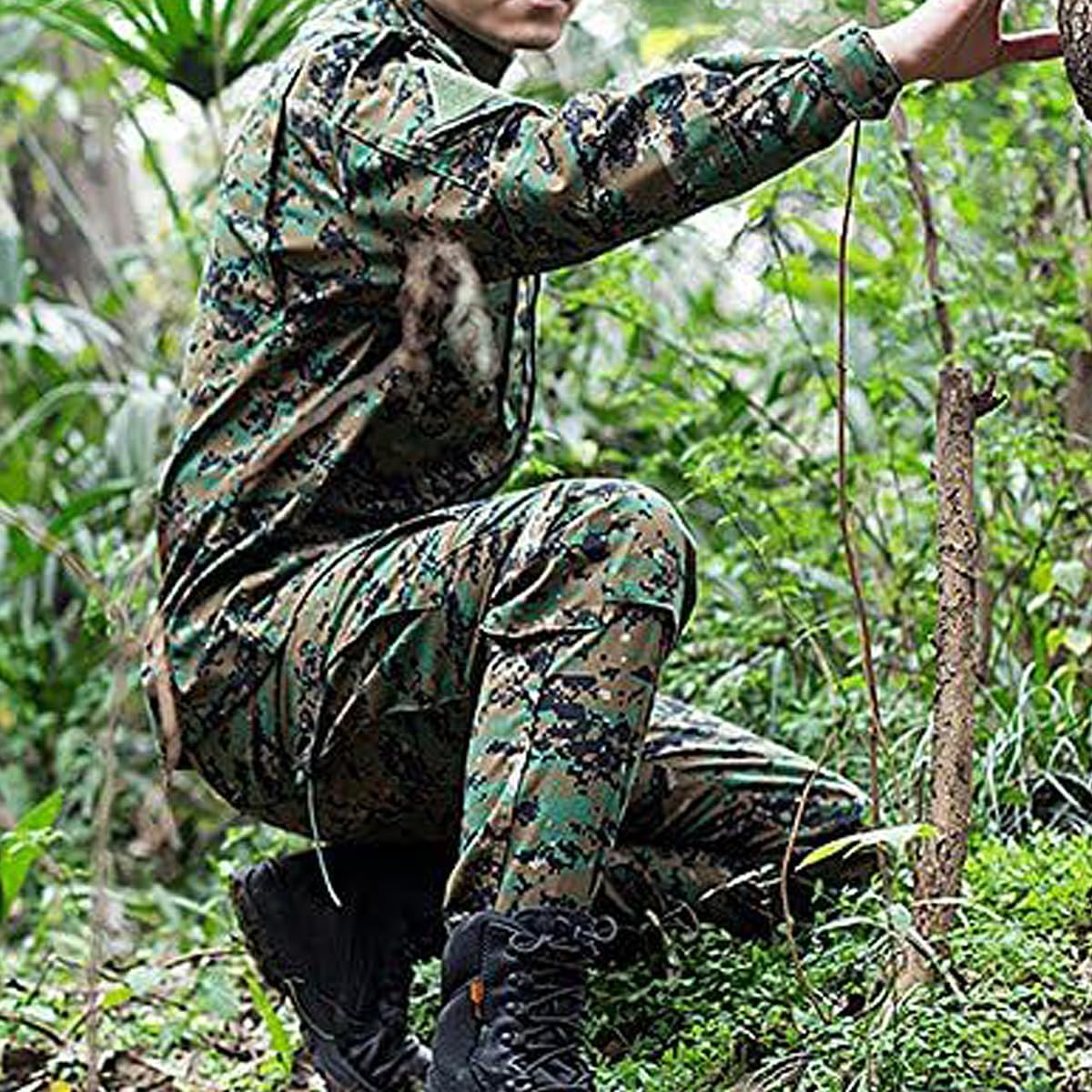 Military Tactical Mens Hunting Combat BDU Uniform Suit Shirt & Pants with Belt MC