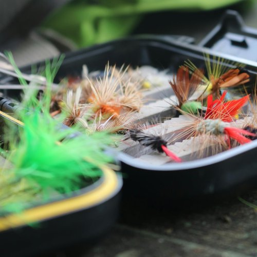Fly Fishing Flies Assortment Kit with Fly Box, 100PCS Dry/Wet Tenkara Flies, Streamers, Nymph, Popper for Trout Salmon Bass Steelhead Fly Fishing Kit