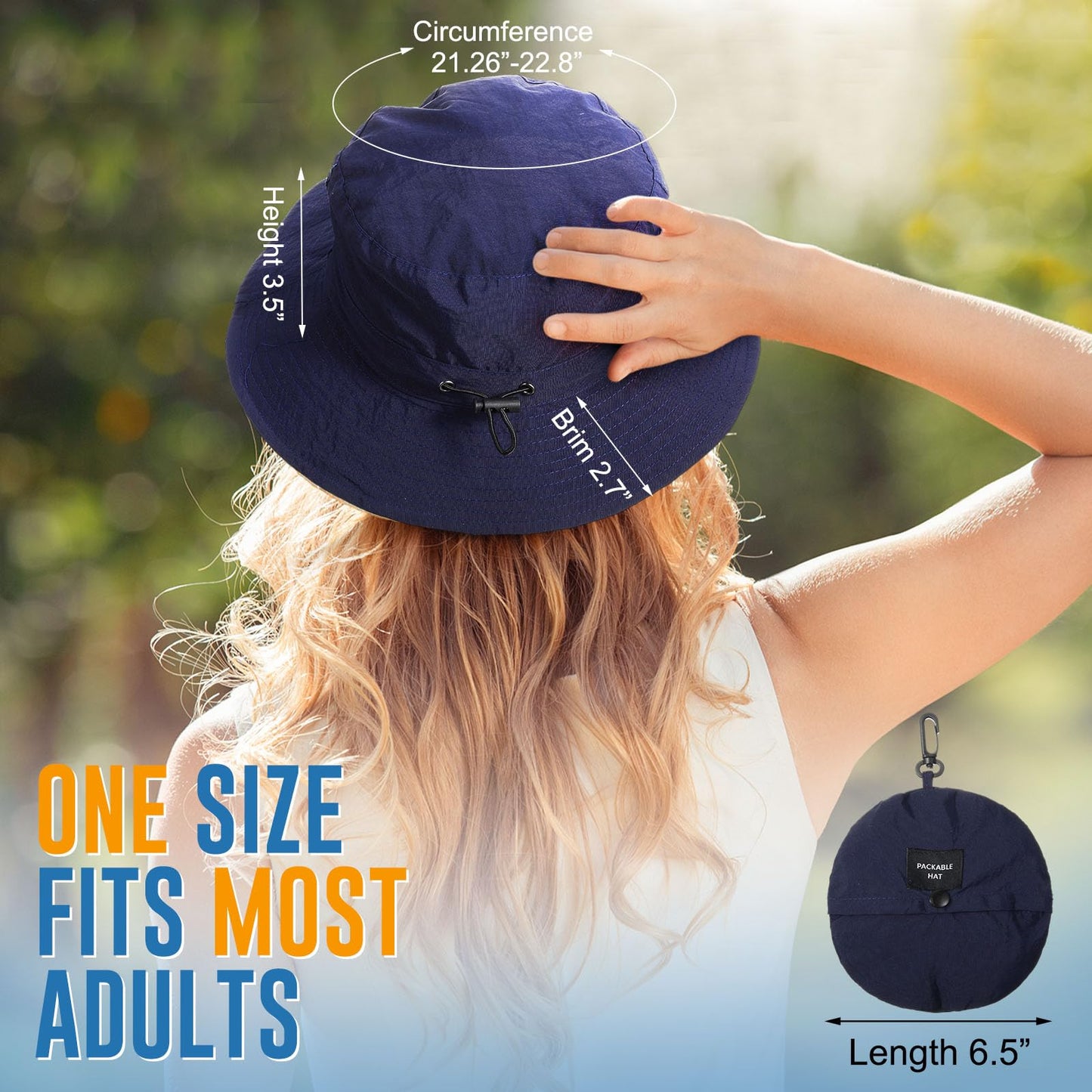 JaGely 6 Pcs Waterproof Bucket Hat Sun Fishing Hat for Women Men Packable UV Protection Adjustable Beach Foldable Hiking Safari Caps