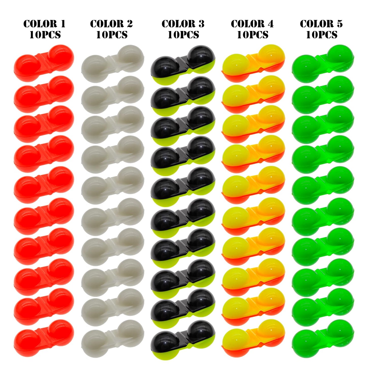 FishingPepo 50Pcs Fishing Double Rattle Bell Fishing Attractor Beads Fish Bite Bait Alarm Loud Bells Sea Fishing Tools