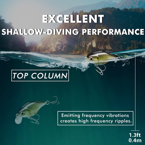 TRUSCEND Crankbaits Fishing Lures Hard Swimbait for Bass Trout Crappie Walleye Crank Baits Fishing Plugs Freshwater and Saltwater