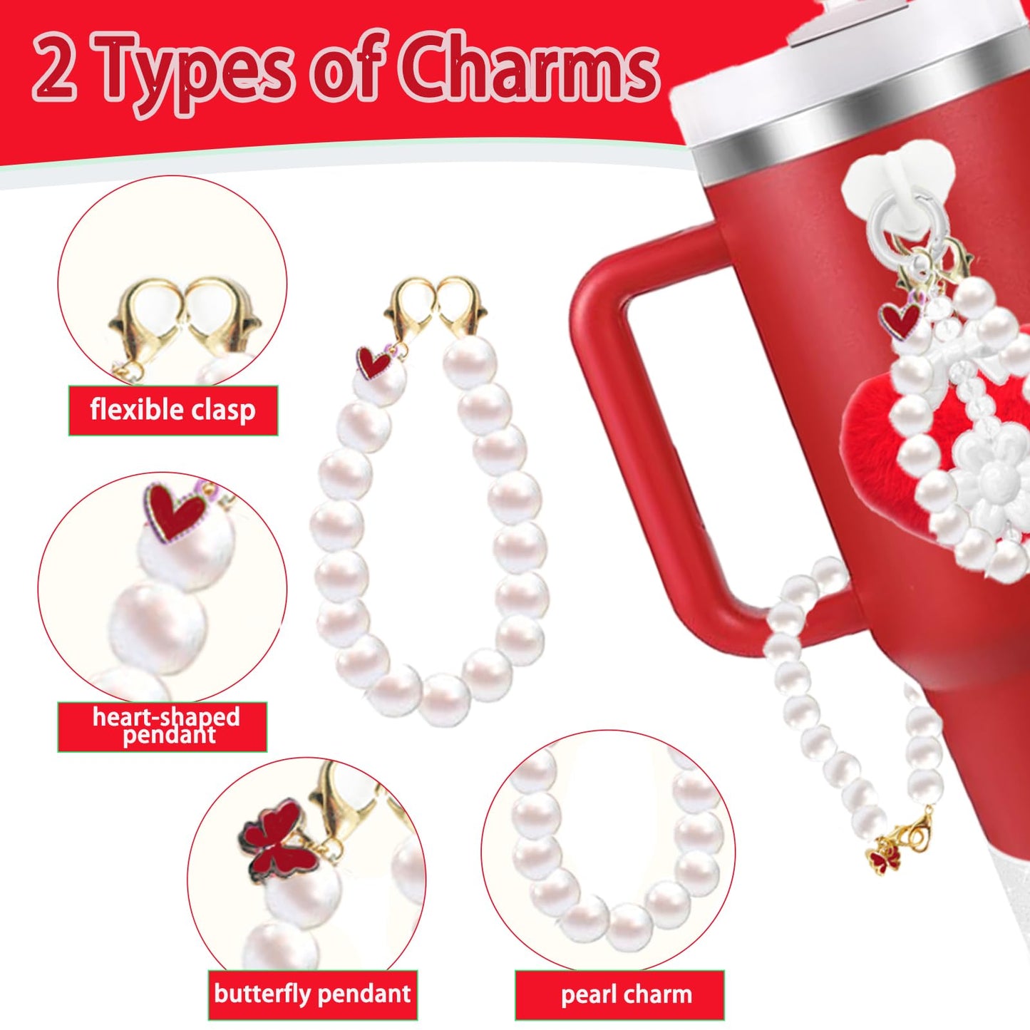 Accessories for Stanley Cup - Water Bottle Siliocne Cup Boot, Keychain Charms for Stanley Cup 41oz Tumbler