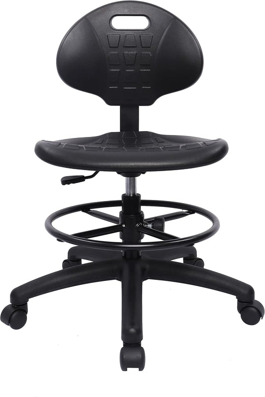 TAKE UR SEAT® Polyurethane Drafting Lab Stool Chair, 18" Adjustable Footring, 8" Adjustable Height, 450 lbs seat Capacity, Heavy Duty, Shipped Within 24 Hours Med. Bench Height (Rubber Caster)